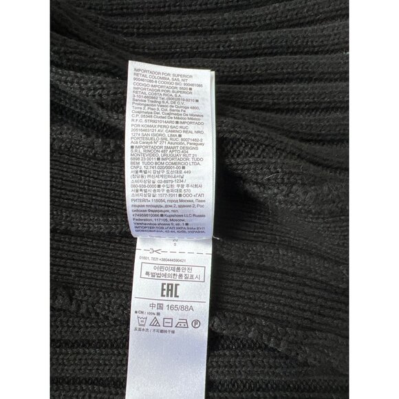 GAP Curved Hem Open Front Cardigan Sweater Size Small True Black Cozy Knit NEW - Picture 7 of 10